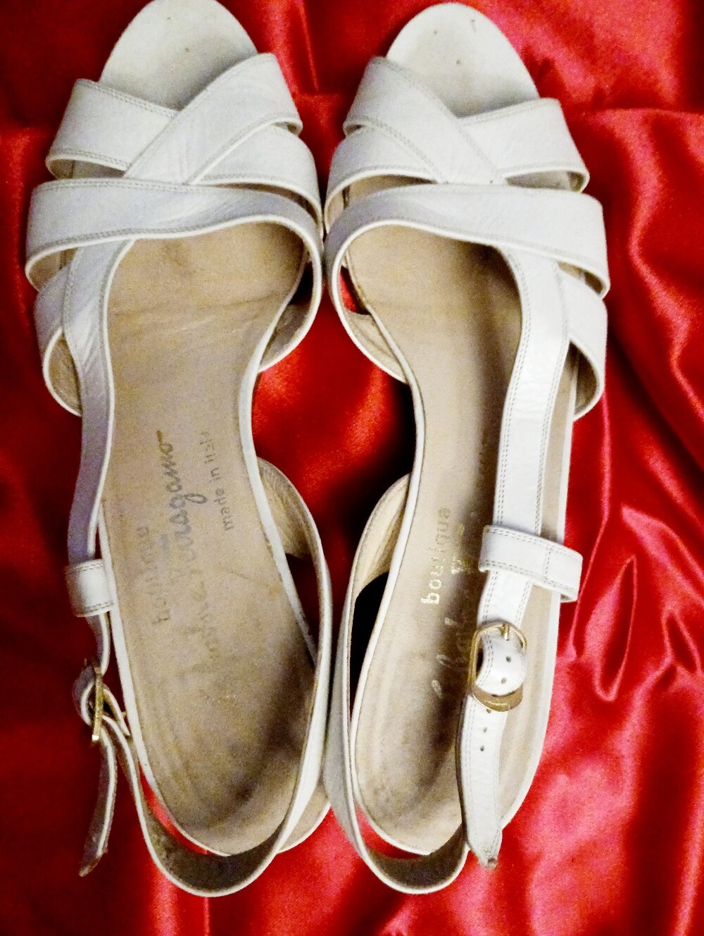 Salvatore Ferragamo Ivory Strappy Open-Toe Sandals